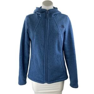 The North Face Crescent Women's Blue Fleece Full-Zip Hooded Hoodie Jacket Size S